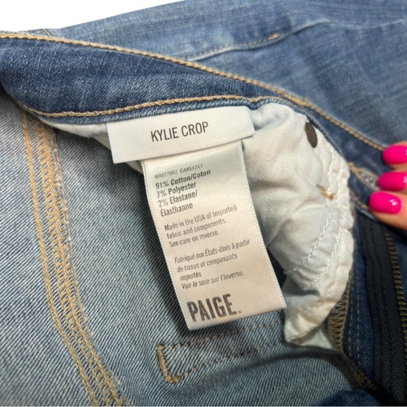 Paige Distressed Blue Kylie Crop Skinny Jeans Size 29 in Nora Destructed - Picture 6 of 14